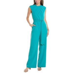 Tahari Asl Petite Pleated-Neck Belted Wide-Leg Jumpsuit 6P